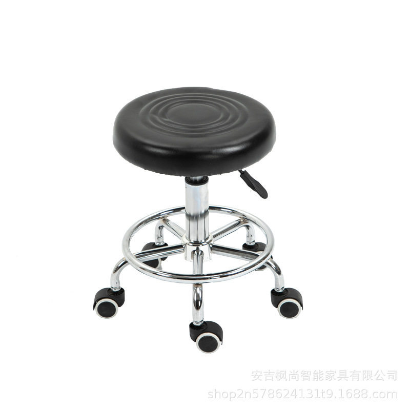 发型师防爆酒吧凳小吧凳家居静音滚轮可升降吧台椅旋转带轮小椅子