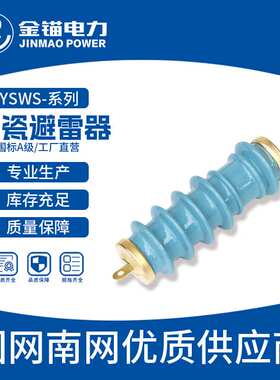 金锚厂家直发YSWS-17-50FT陶瓷避雷器 高压蓝色   户外避雷器