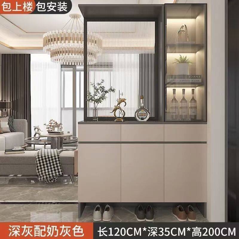 实木鞋柜玄关柜入户门厅柜一体靠墙柜客厅玻璃酒柜阳台收纳柜鞋柜