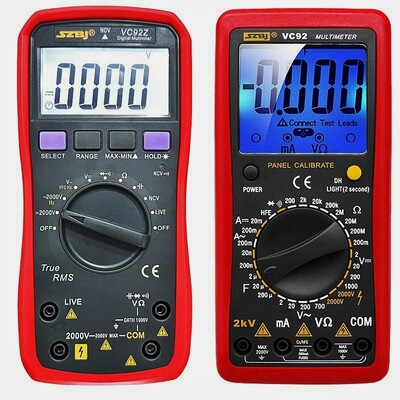 VC92数字万用表2000V 交直流电压测2KV高压多用背光表深圳滨江