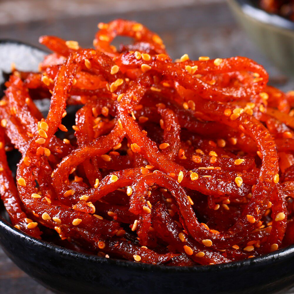 香辣鳗鱼丝500g芝麻蜜汁甜辣海鲜小鱼干休闲零食即食小吃北海特产