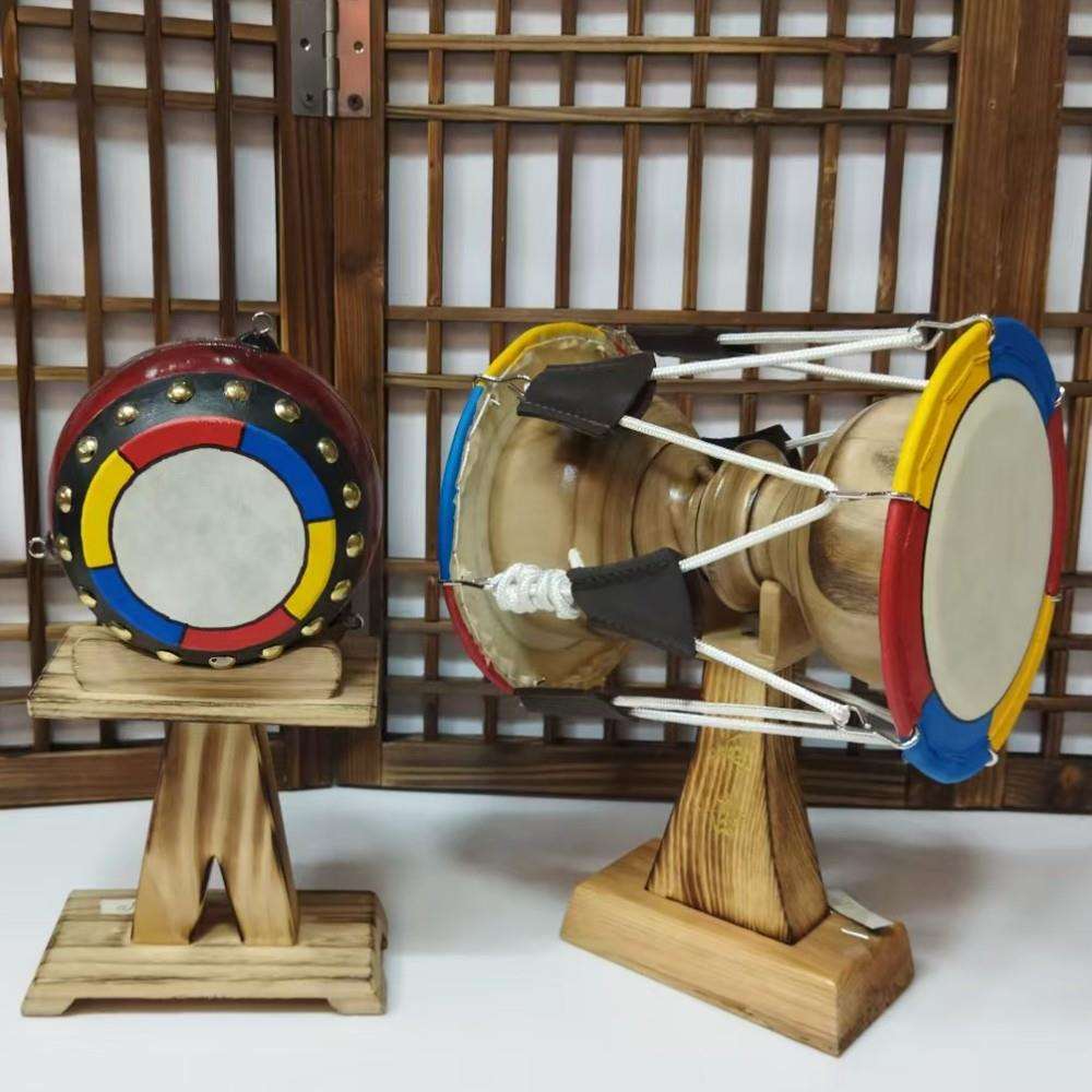 韩式创意木架长鼓木架圆鼓桌面摆件/古典朝鲜族风格工艺品桌摆
