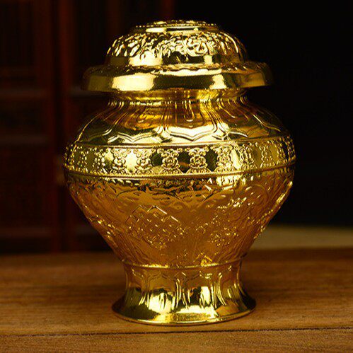 加大号平顶八吉祥宝瓶 高18CM 镀金合金如意宝瓶 八吉祥宝瓶