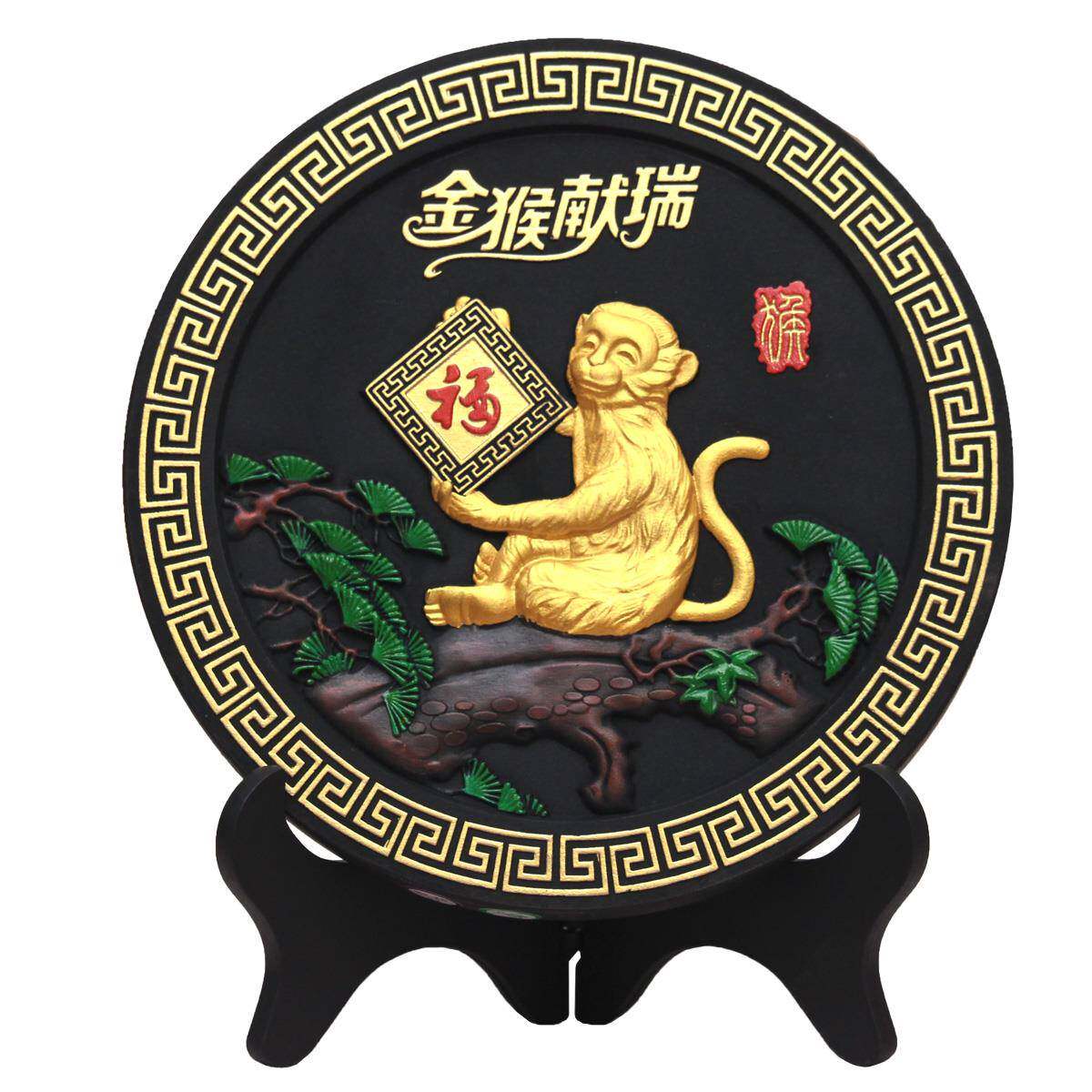 生肖猴摆件炭雕金猴子小礼品工艺品酒柜摆设家居客厅电视柜装饰品
