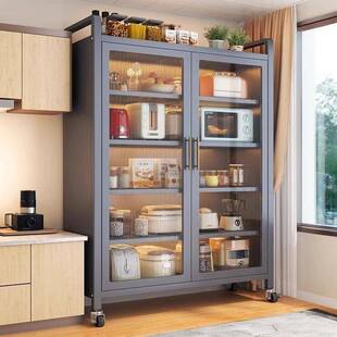 厨房置物架多功能落地多层家用收纳柜子微波炉收纳架碗储物柜橱柜