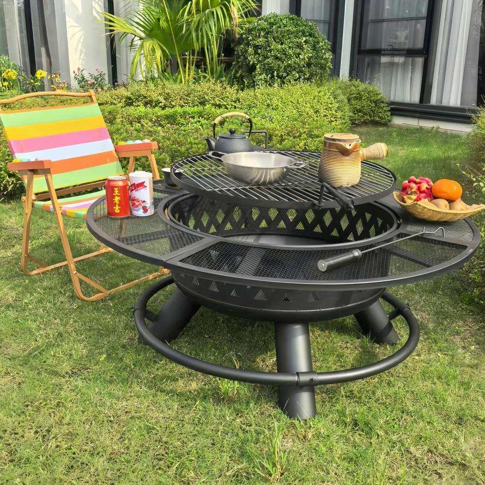 庭院可转动双层升降烧烤炉圆形炭火炉围炉煮茶烤炉烤盘篝火晚会,户外/登山/野营/旅行用品,烧烤炉/烤架,淘宝优惠券,粉丝福利购,淘宝优惠卷