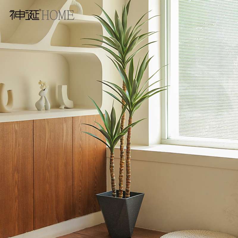 北欧仿真丝兰假树植物大型盆栽装饰假绿植室内办公室商场落地摆件图片