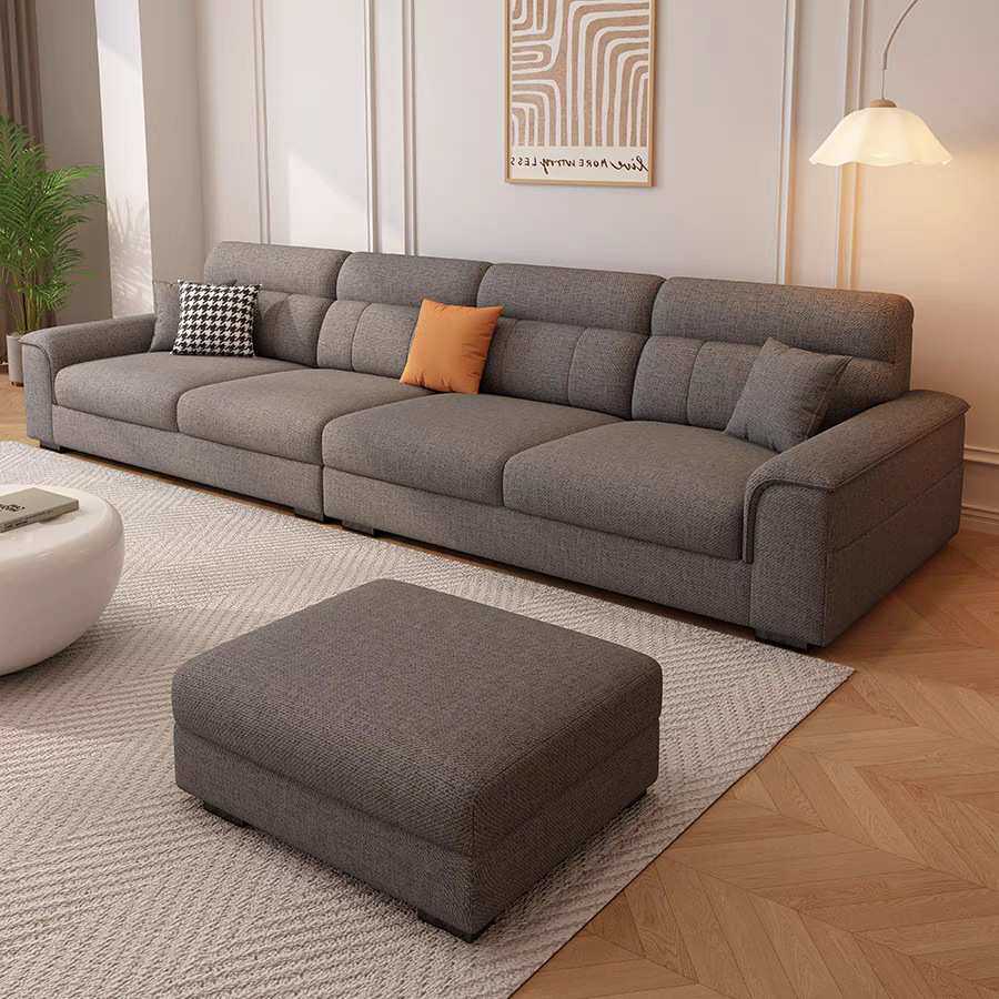 布艺沙发客厅极简奶油风三四人小户型可拆洗棉麻新款沙发家具单人