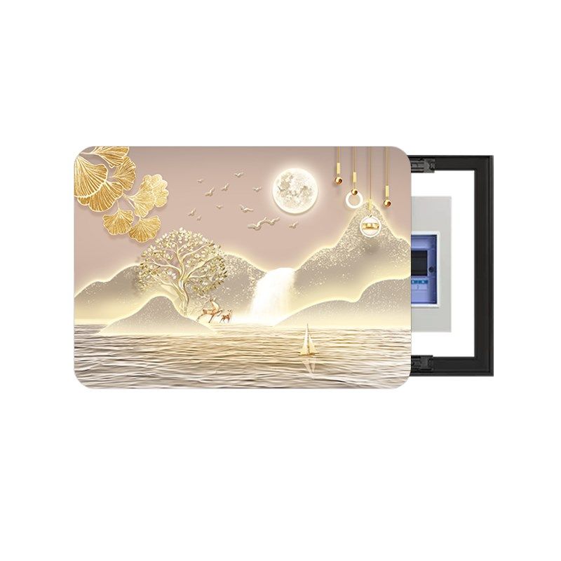 现代轻奢福鹿山水电表箱装饰画2024新款配电箱遮挡电闸开关盒挂画,家居饰品,现代装饰画,淘宝优惠券,粉丝福利购,淘宝优惠卷