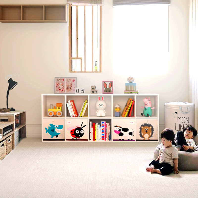 实木儿童书架置物架书柜收纳落地家用玩具卧室卡通学生客厅幼儿园