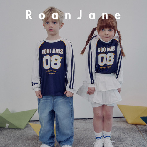 韩国RoanJane儿童复古长袖T恤
