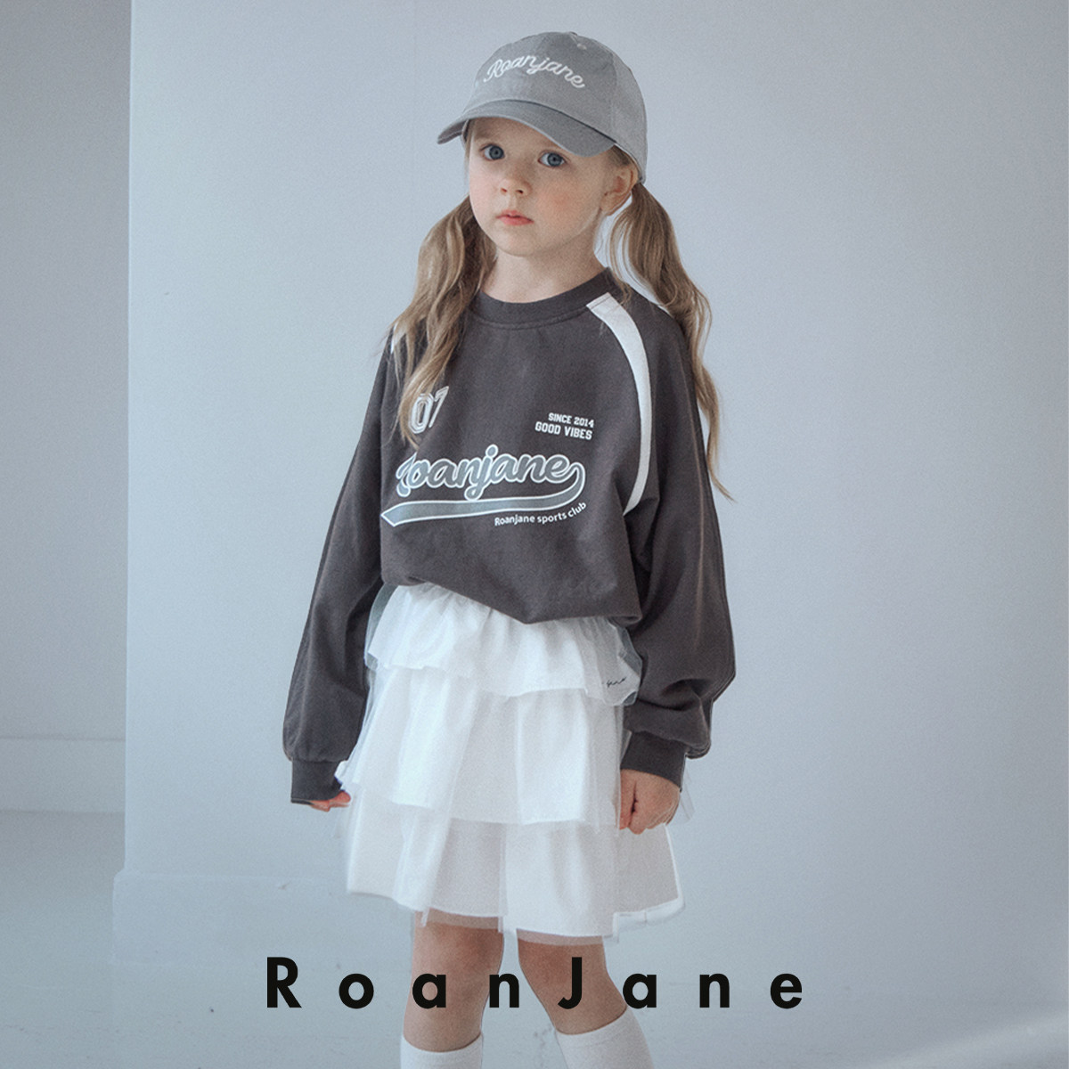 韩国RoanJane童装白色半身裙女童甜美蛋糕裙高腰A字裙儿童蓬蓬裙