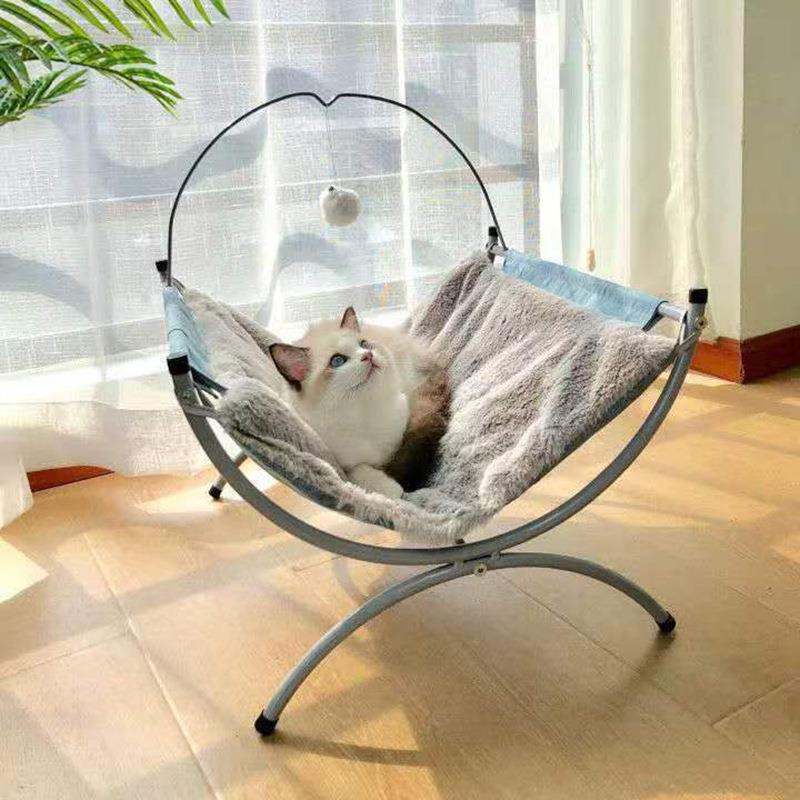 可爱方形猫咪吊床躺椅冬季保暖可拆洗四季通用猫摇篮猫窝猫屋
