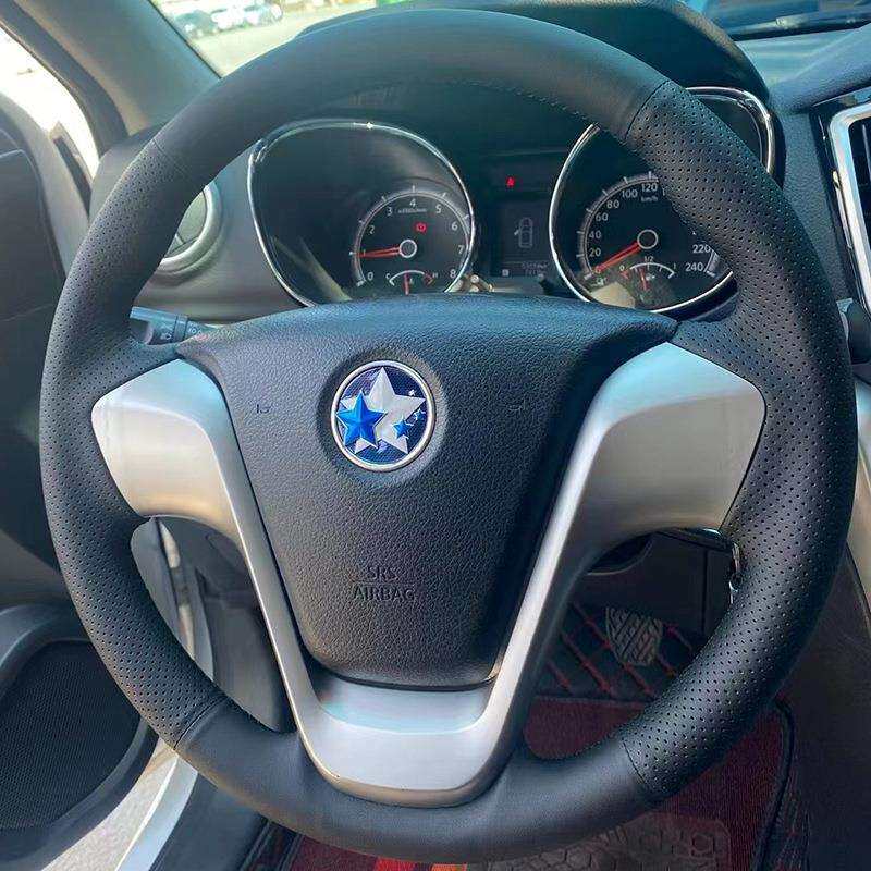 东风启辰T70方向盘套真皮晨风15款16年启辰T70X把套专用手缝全包