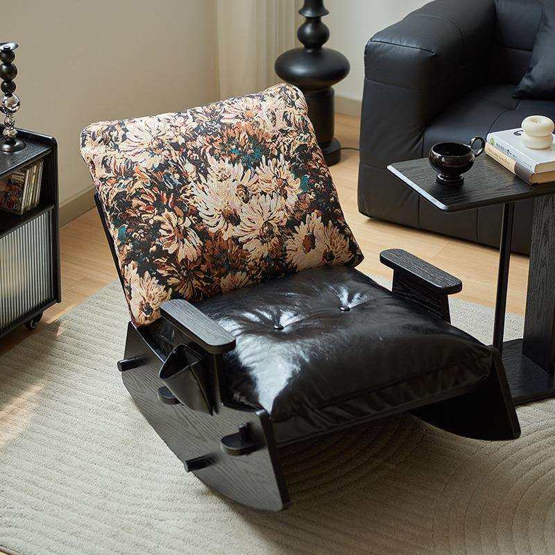 摇摇椅实木单人躺椅黑色家用阳台休闲椅可躺可睡小户型懒人沙发椅,电子元器件市场,其它元器件,淘宝优惠券,粉丝福利购,淘宝优惠卷