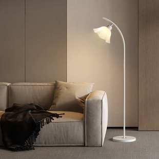 奶油风落地灯客厅沙发旁装饰灯卧室床头灯书房立式台灯花瓣氛围灯