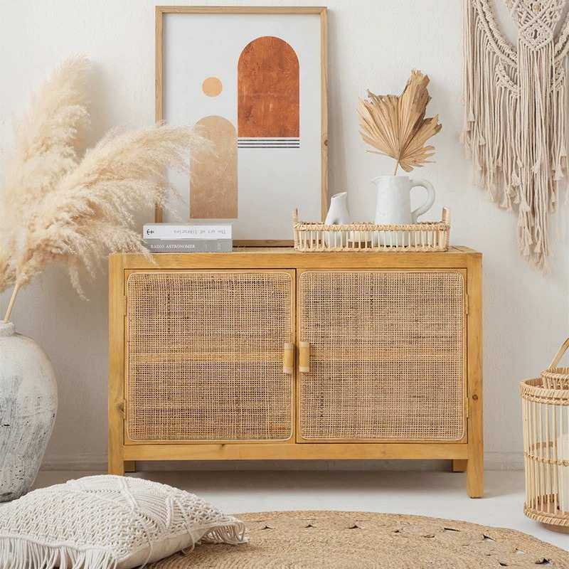 日式藤编置物储物柜卧室家用实木双门柜民宿酒店床头创意收纳边柜,模玩/动漫/周边/娃圈三坑/桌游,模型制作工具/辅料耗材,淘宝优惠券,粉丝福利购,淘宝优惠卷