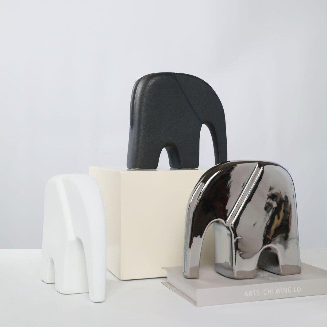 陶瓷象客厅桌面装饰摆件家居礼物可爱房间儿童房布置拍摄道具