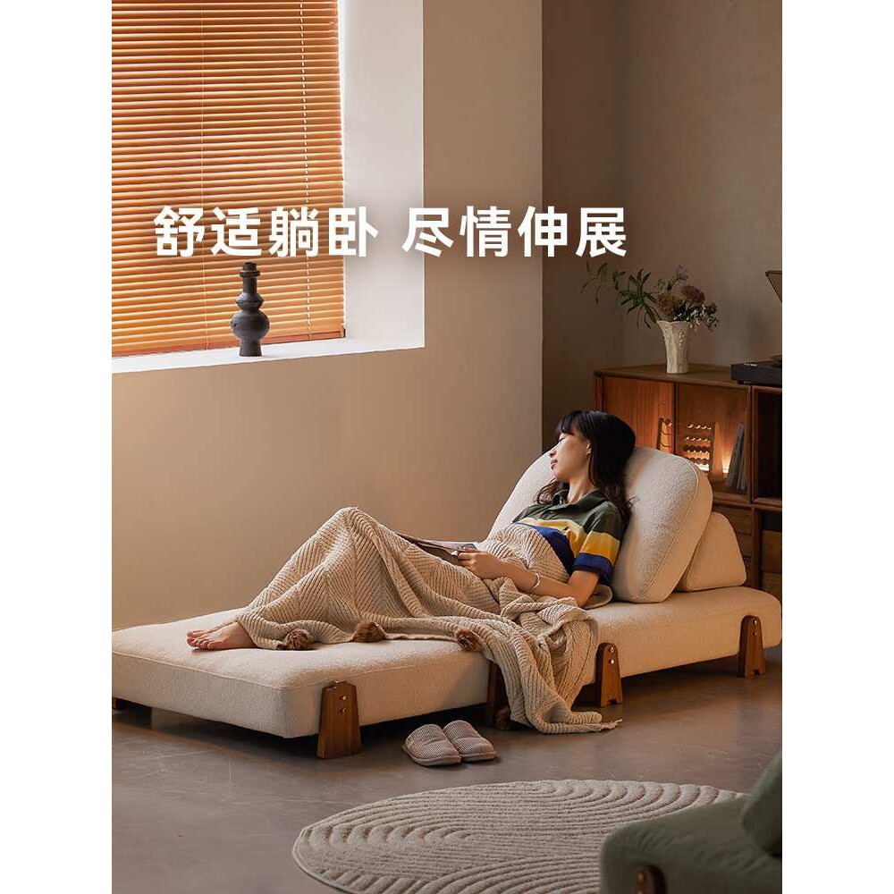 日式全实木模块组合布艺沙发单人软包沙发床小户型北欧简约榻榻米