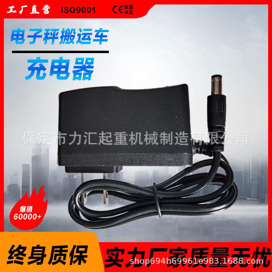 5V6V7.5V12V2A电子叉车称吊钩秤吊磅地牛手动液压搬运车充电器线A