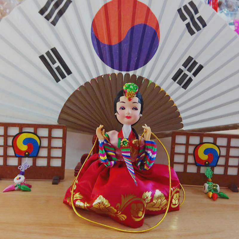 朝鲜族布艺娟人韩服可爱娃娃装饰品摆件韩国民俗人偶韩式家居摆饰