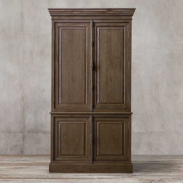 美式乡村复古实木书架 法式乡村天地锁书柜储物柜餐边柜可定制