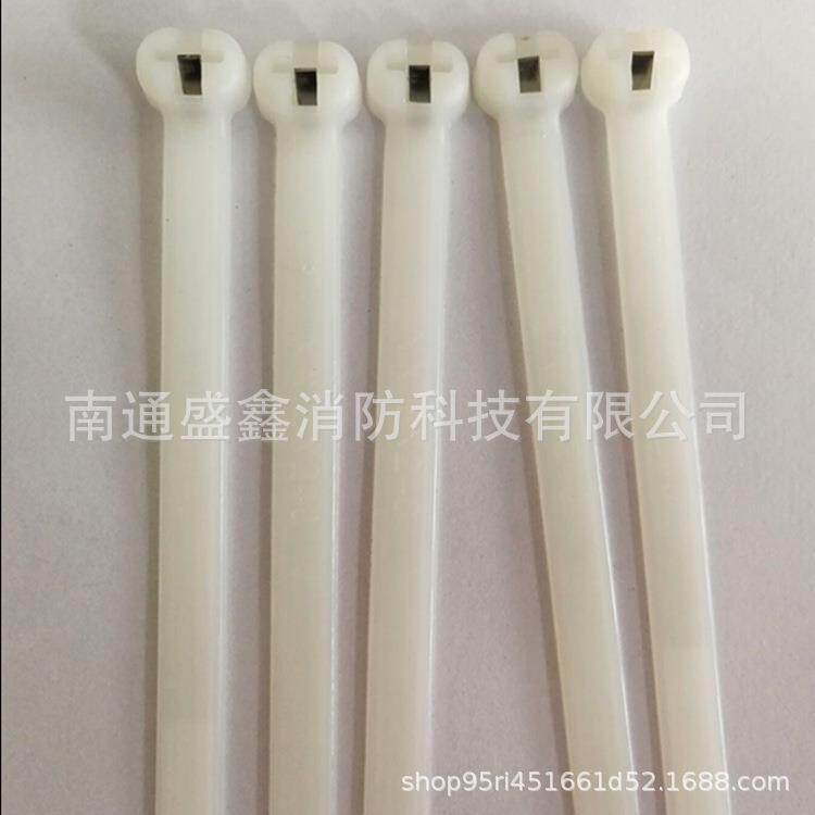 嵌钢片尼龙船用不锈钢嵌片式扎带NZ140Q 钢牙扎扣自锁塑料带 白色