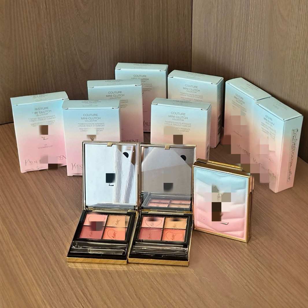 新款圣家皮革眼影盘4g配双刷持久显色水感细闪立体美化四色眼影盘