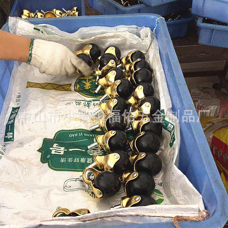 1.5寸 2寸丝杆球型轮 黑色软橡胶波轮 家具脚轮 黑色实心PP地球轮