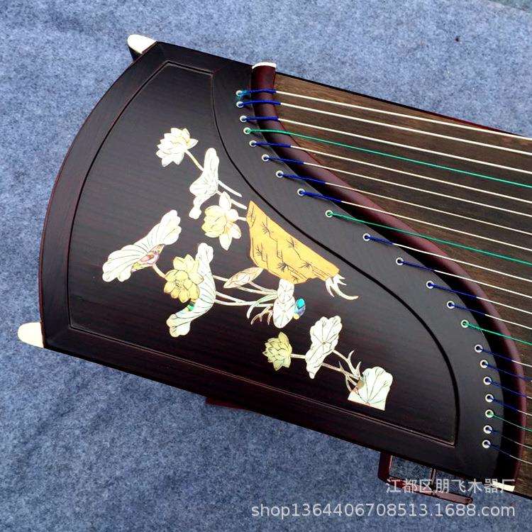 扬州古筝 古筝 檀木专业演奏古筝 贝雕荷花古筝 混批古筝