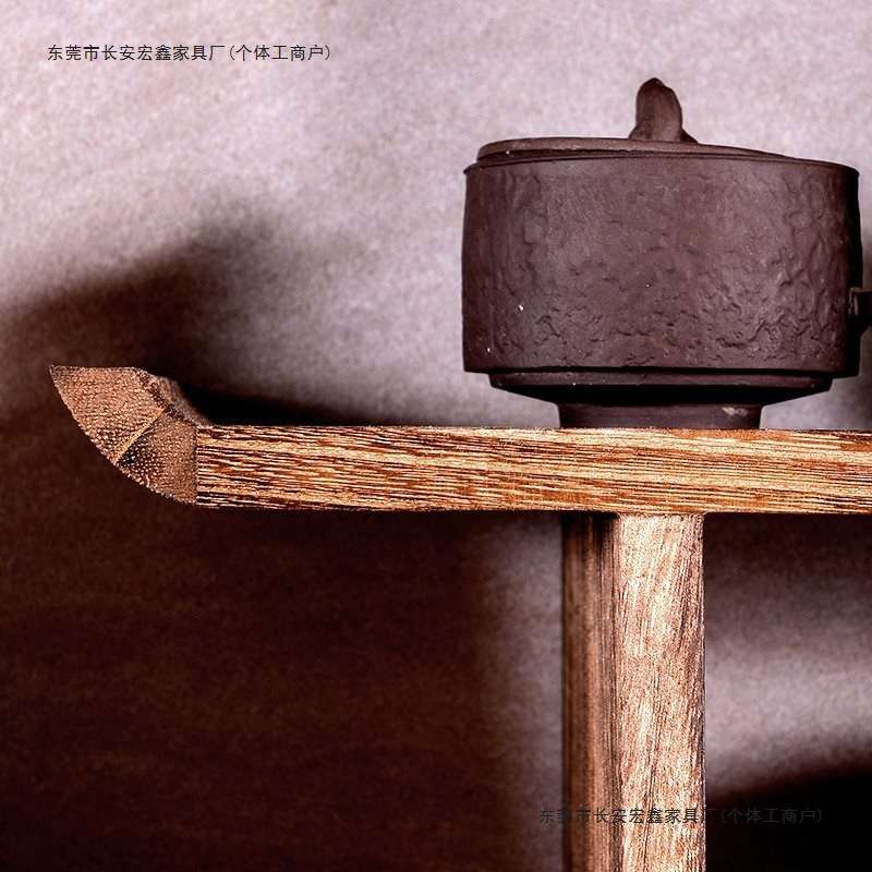 博古架实木新中式置物架壁挂式多宝阁现代简约墙上茶具摆件架子