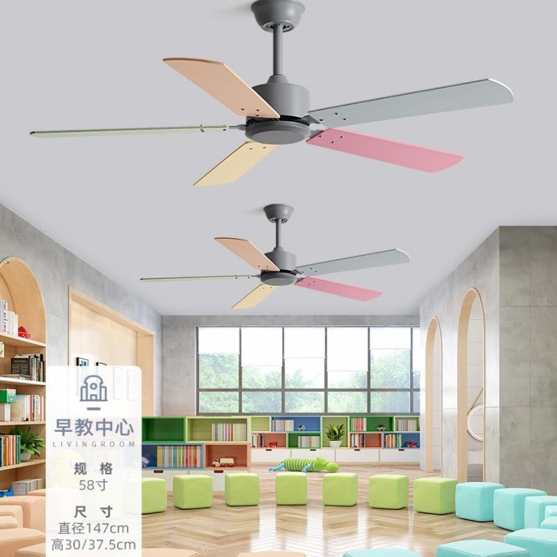 儿童吊扇家用餐厅客厅电风扇幼儿园工业静音吊顶风扇大风力跨境