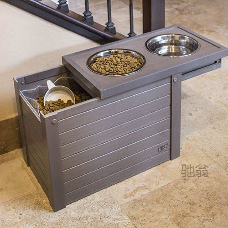 麓f中大型犬狗狗碗储粮餐桌豪华出口巨贵拉布拉多金毛用品一体两