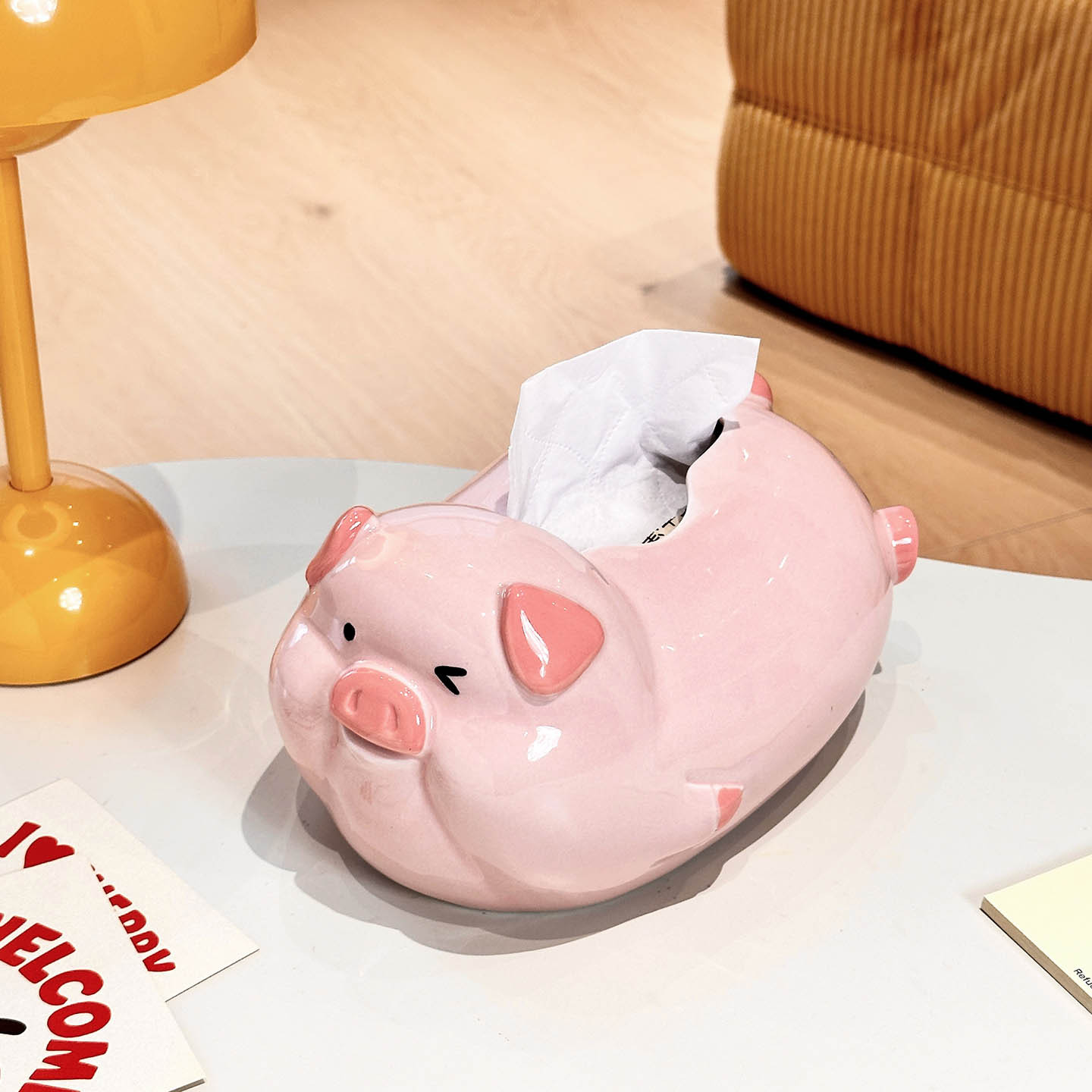 批发纸巾盒客厅轻奢卡通猪茶几抽纸盒家用纸抽盒桌面餐巾纸收纳盒