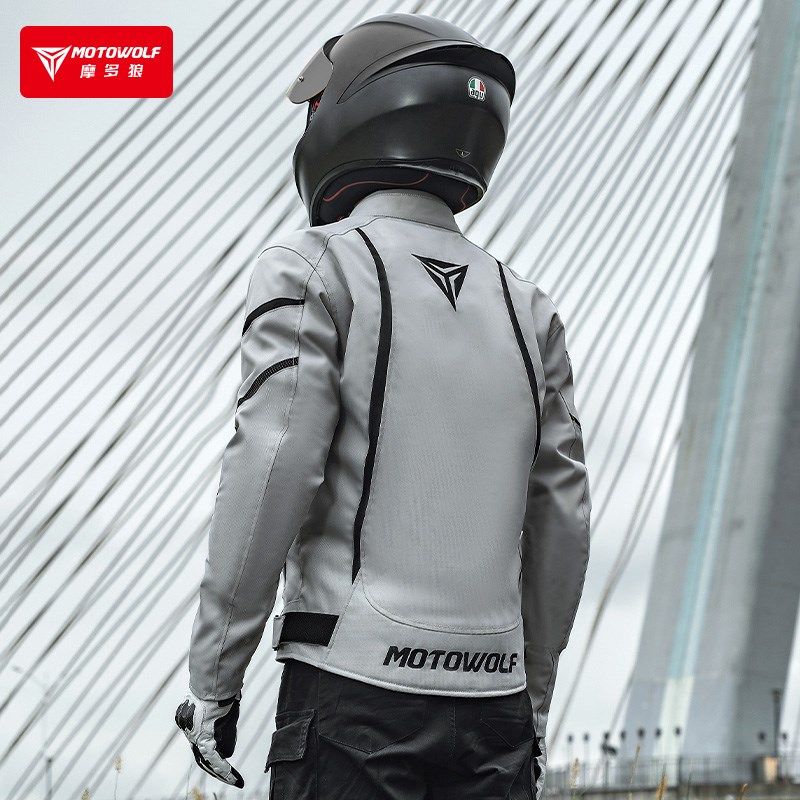 男秋冬季摩托车机车骑行服机车防摔CE级护具防水保暖防风衣赛车服