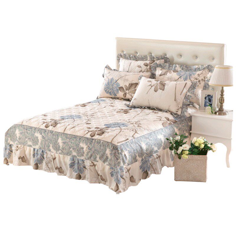 夹棉纯棉床裙式一米八床罩单件三件套全棉加厚款床单床套床围四季,床上用品,床裙,淘宝优惠券,粉丝福利购,淘宝优惠卷