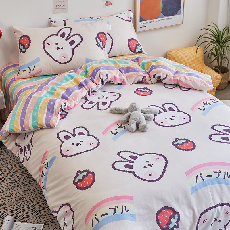 定做儿童纯棉被套三件套卡通1.2m1.5米学生宿舍幼儿园床单三件套,床上用品,床品套件/四件套/多件套,淘宝优惠券,粉丝福利购,淘宝优惠卷