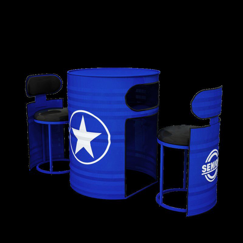 推入式户内外网红工业风奶茶店台球室酒吧店铺外摆油桶桌椅组合