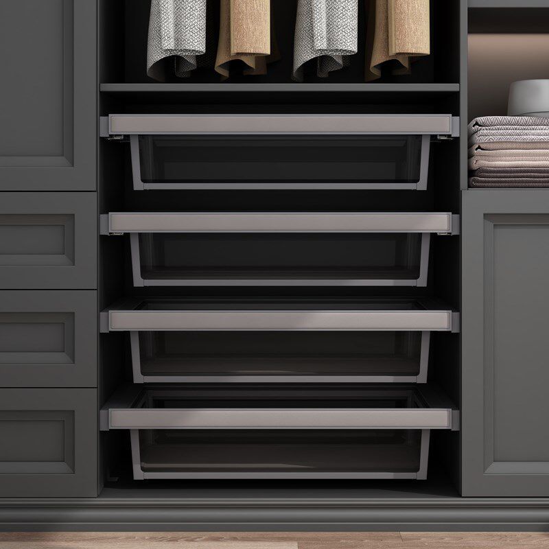 衣帽间轻奢玻璃衣柜拉篮抽屉式衣橱内置伸缩裤架收纳架储物篮皮篮,基础建材,衣柜拉篮,淘宝优惠券,粉丝福利购,淘宝优惠卷