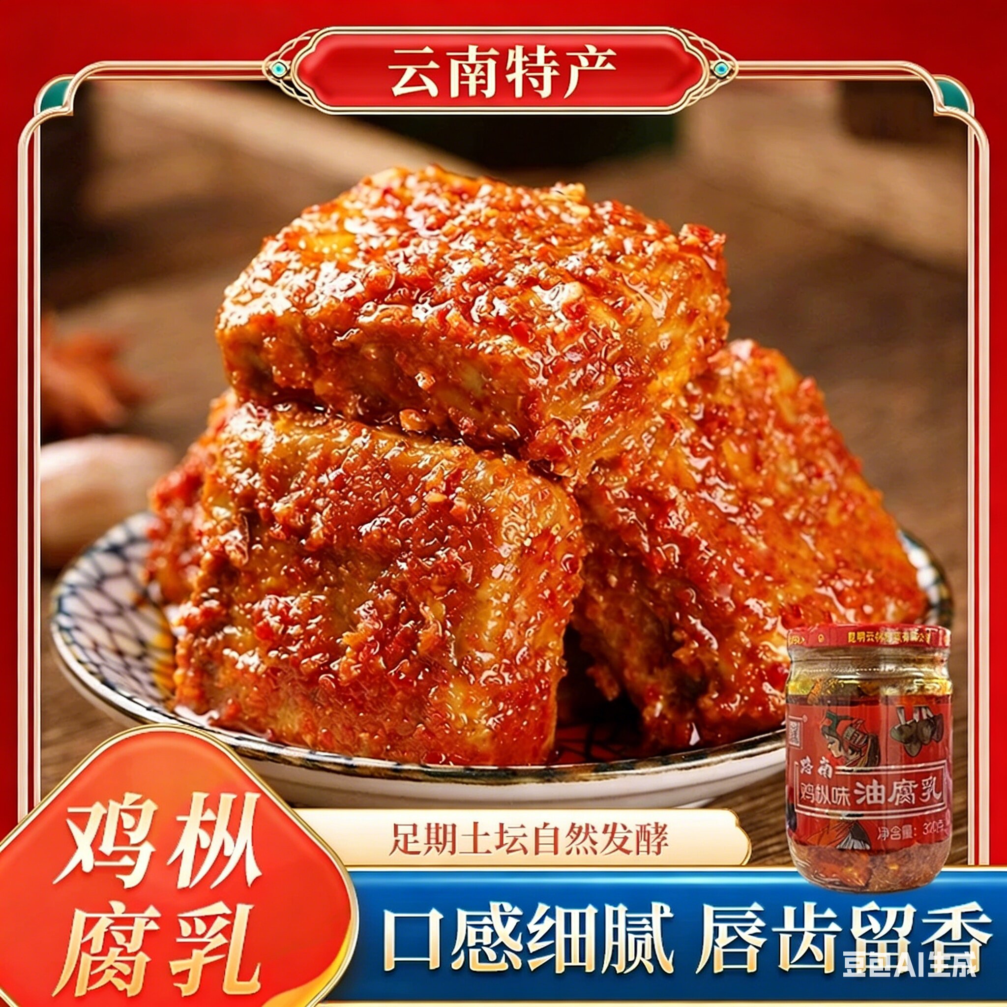 【云南特产】正宗石林鸡枞油豆腐乳下饭鲜香细腻即食美味-W