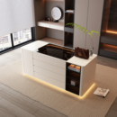 实木烤漆法式 奶油风衣帽间中岛柜家用落地首饰柜展示储物柜收纳柜