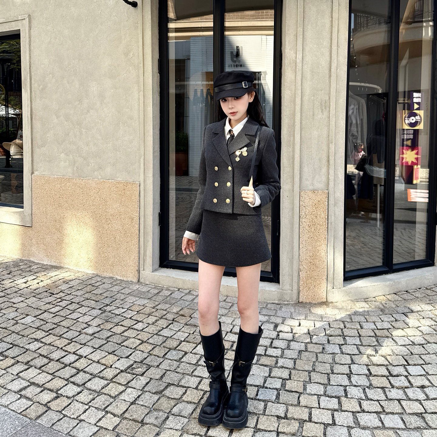 乖乖坏坏 爱丁堡灰章/学院风千金风西装套装女冬季小香风套装,女装/女士精品,时尚套装,淘宝优惠券,粉丝福利购,淘宝优惠卷