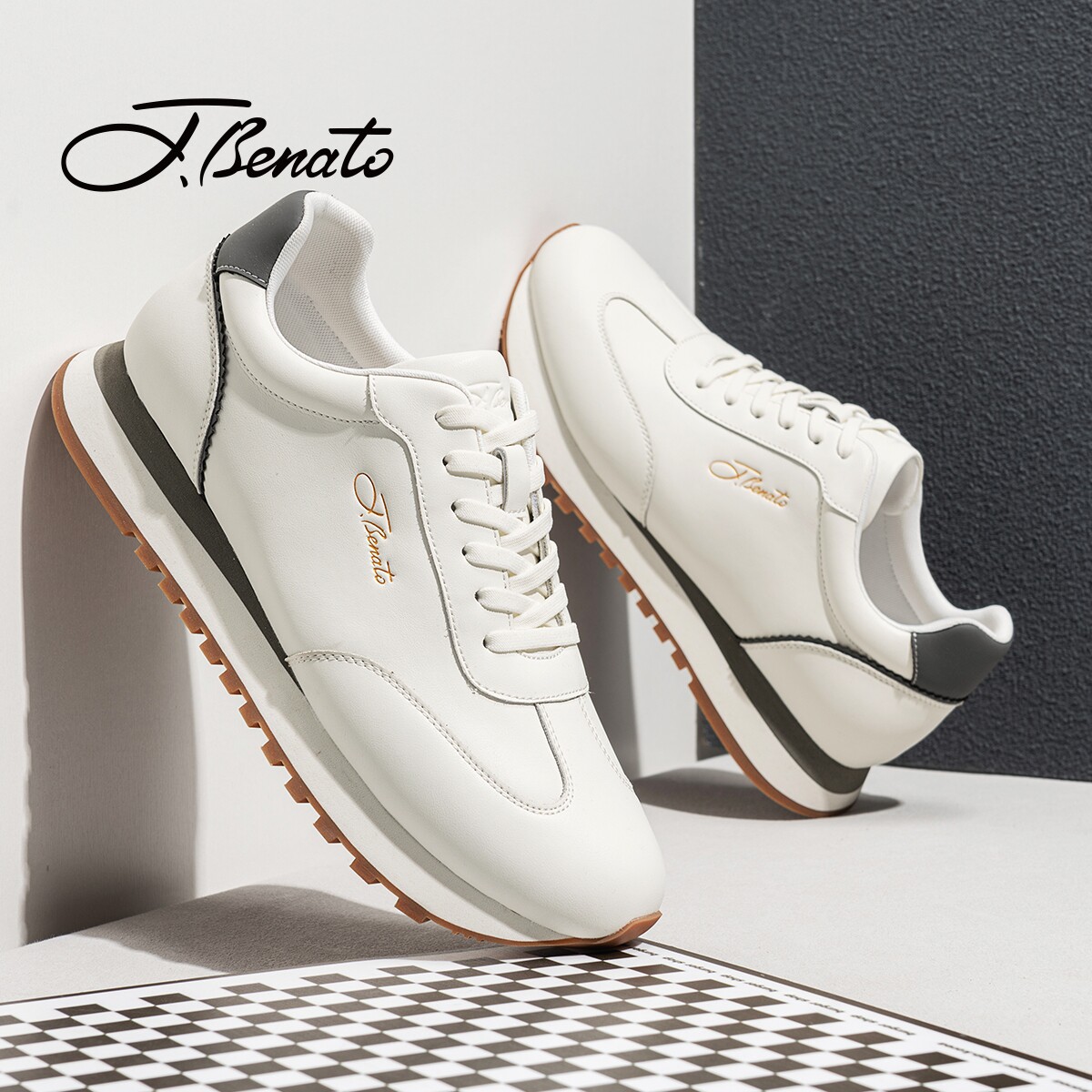 宾度男鞋官方正品2026春季新款男士百搭休闲运动鞋平底阿甘小白鞋