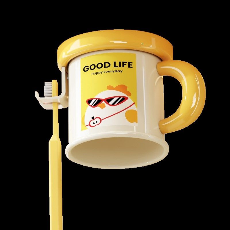 多巴胺镜柜磁吸手柄漱口杯置物架免打孔一家四口倒挂沥水洗漱收纳,家庭/个人清洁工具,洗漱杯,淘宝优惠券,粉丝福利购,淘宝优惠卷