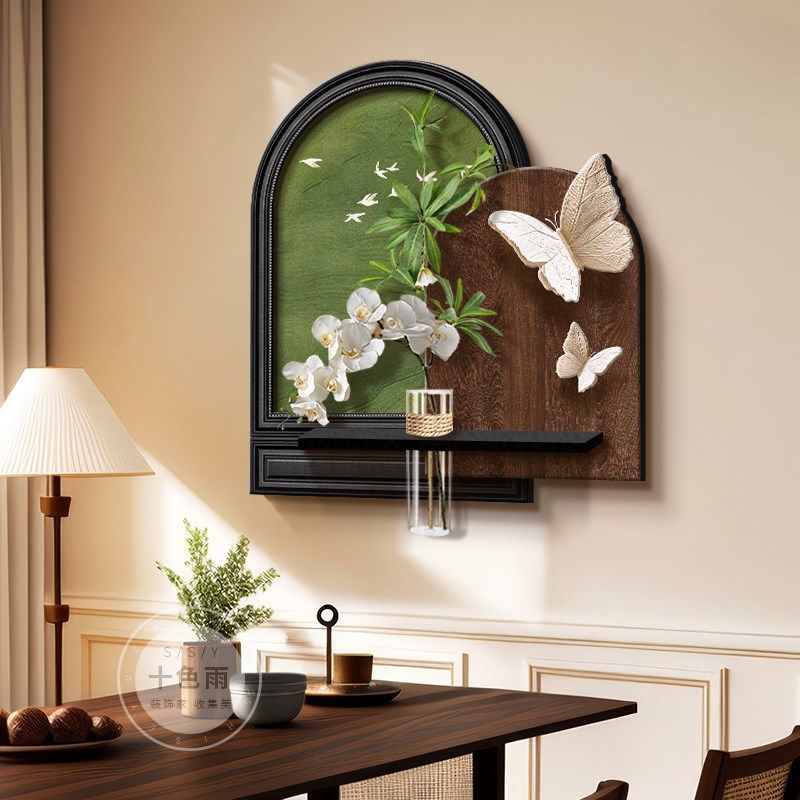 水培绿植餐厅装饰画中古风立体置物玄关挂画客厅沙发背景墙壁灯画,家居饰品,现代装饰画,淘宝优惠券,粉丝福利购,淘宝优惠卷