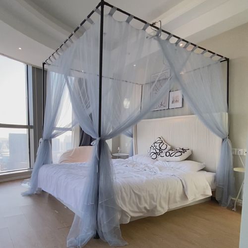CIMO母婴级三开门蚊帐家用2024新款落地法式轻奢卧室落地支架床帐