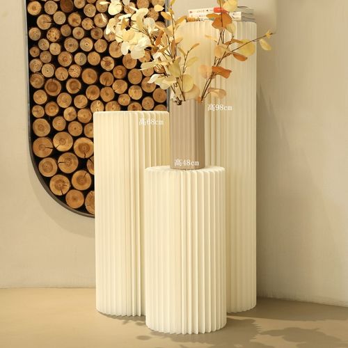 蜂窝纸圆柱形展示台店铺模特展台陈列产品服装橱窗地台产品高低座