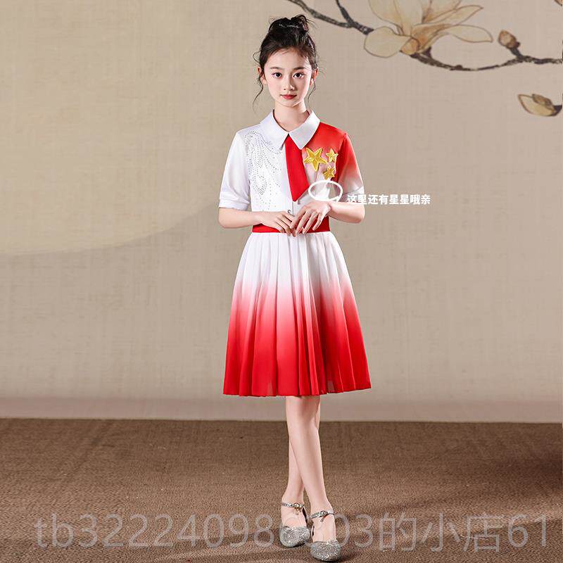 正品国庆儿童大合唱演出歌服装红爱国歌比赛诗朗诵表演服饰我中爱