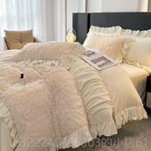 正品 件类双A面绒北欧风简约冬季 暖超厚保濑兔绒床上四套床单被套