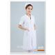 药店工作服大服褂医师实验服白士粉蓝 美容长袖 正品 西服领短护服袖